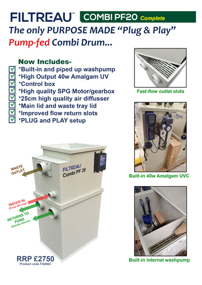 Filtreau Pump fed Combi-Filter PF20 Plug&Play (Inc rinsepump)