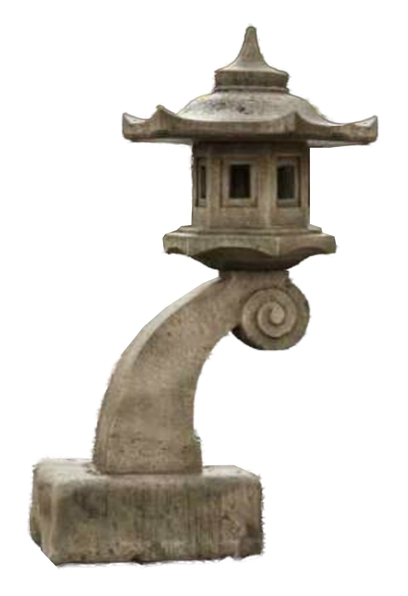 LARGE CURVED BARLEY LANTERN (H 83cm)