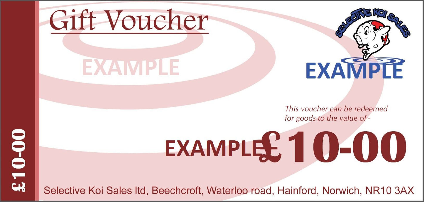 Gift Vouchers (Can only be used in our shop and not online)