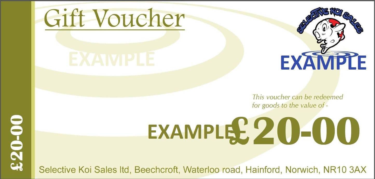 Gift Vouchers (Can only be used in our shop and not online)