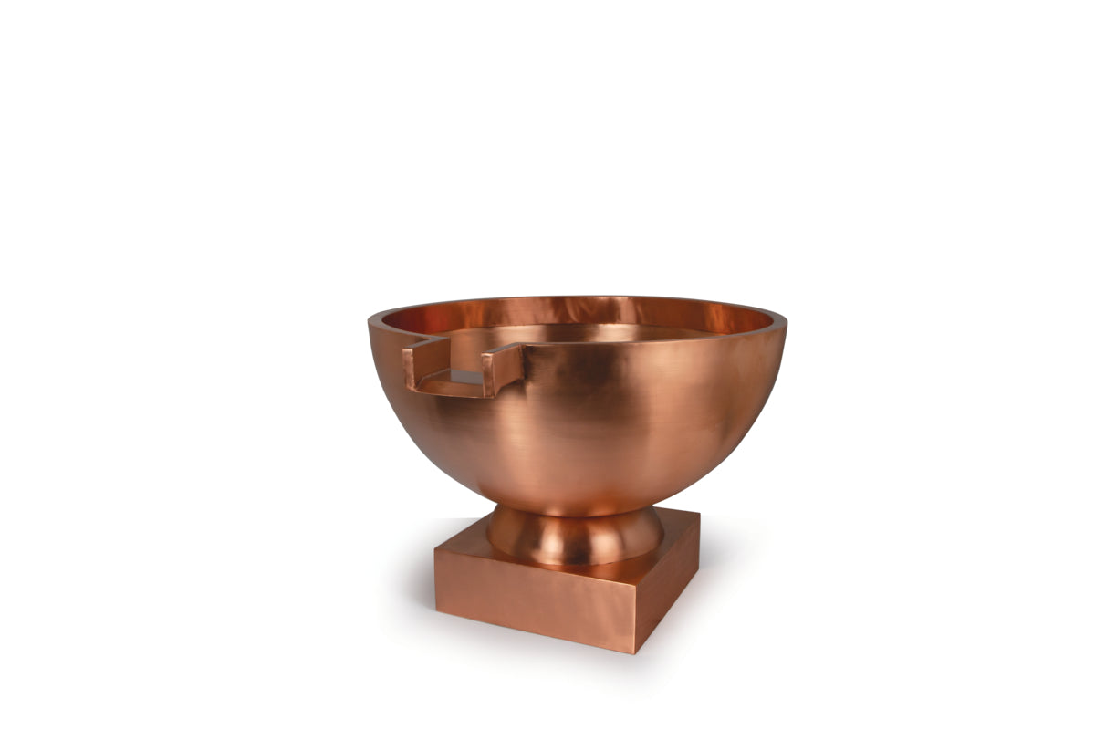 Round copper bowl with small spillway  (84168) - SKS Wholesale